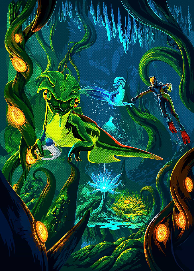 Subnautica Underwater Exploration Art