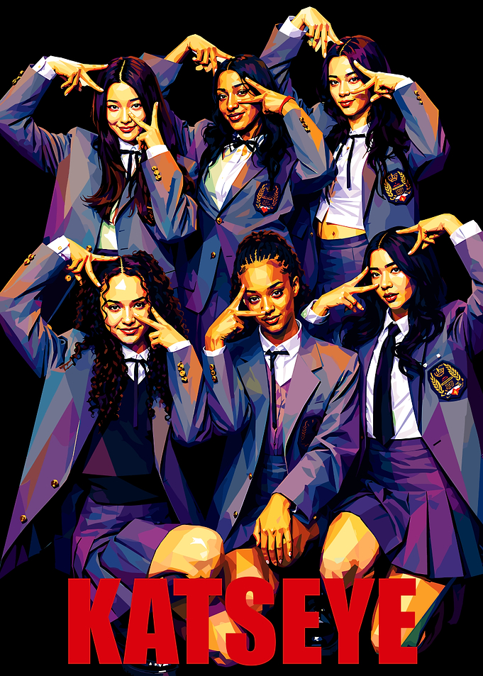Katseye Group Pop Art Poster