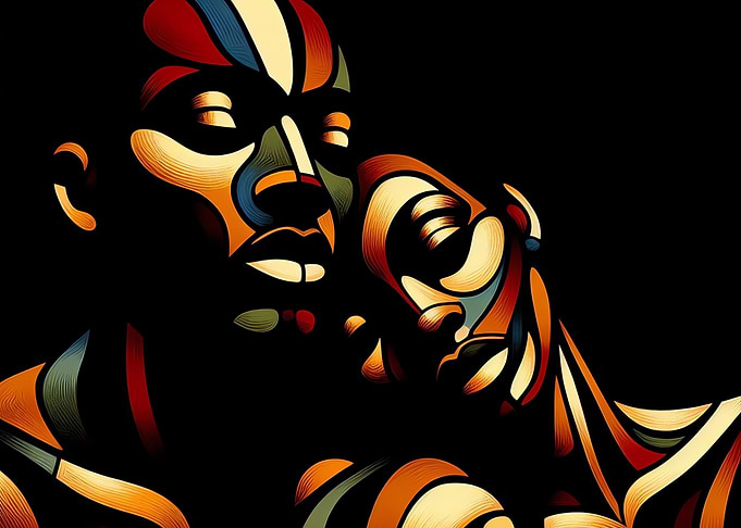 Abstract Portrait of Two man and woman