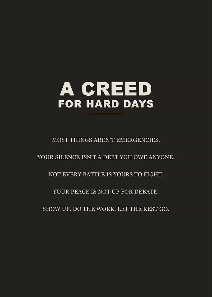 A Creed for Hard Days Poster