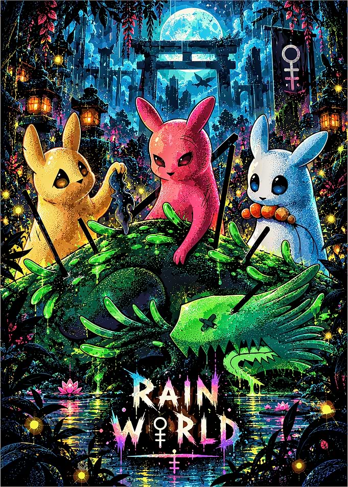 Rain World Slugcat Trio Poster