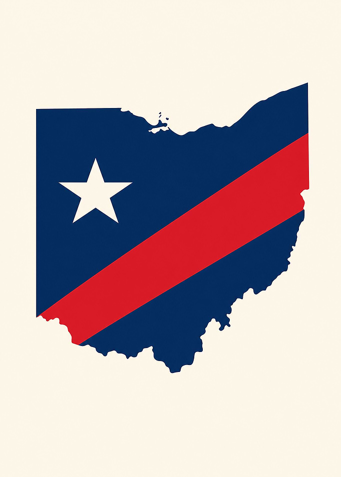 Ohio State Map Flag Silhouette