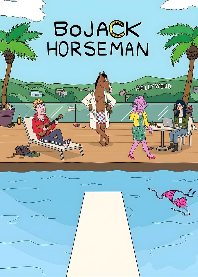 Bojack Horseman Cast Poolside Poster
