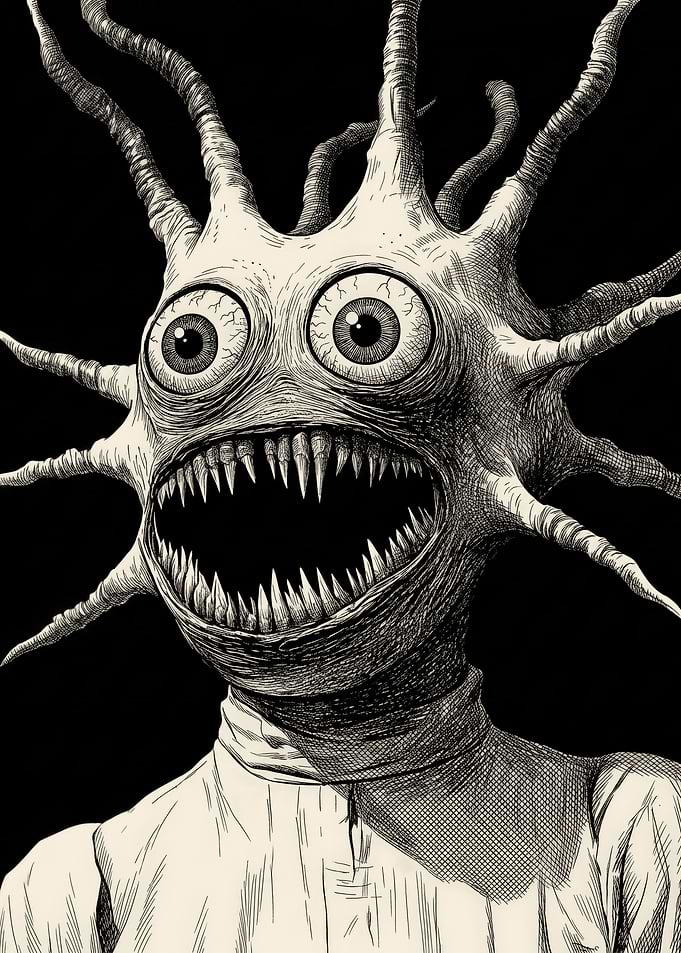Surreal Spiky Monster Portrait