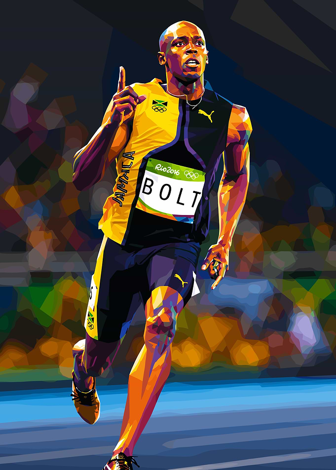 Usain Bolt Olympic Sprinting Art