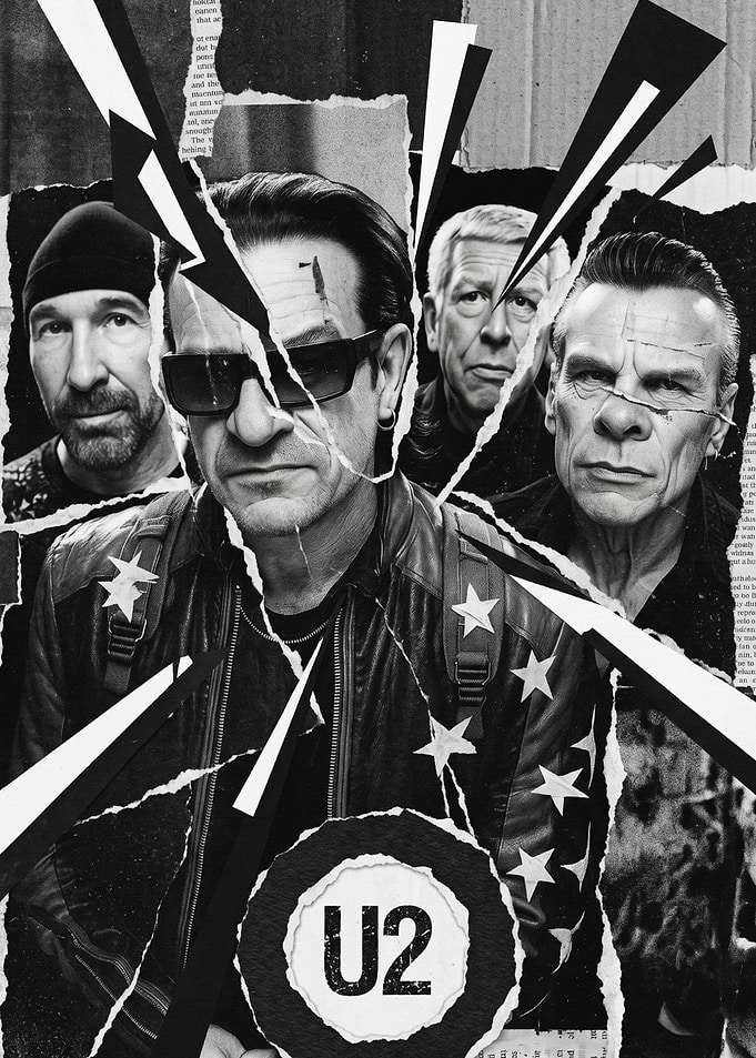 U2 Band Collage Poster