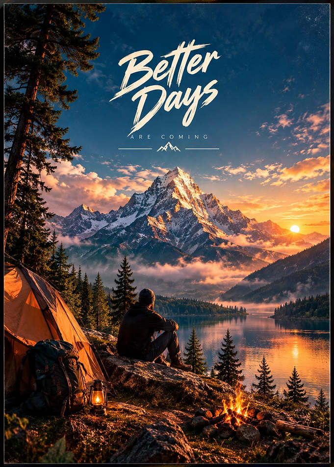 Better Days Are Coming Mountain Poster