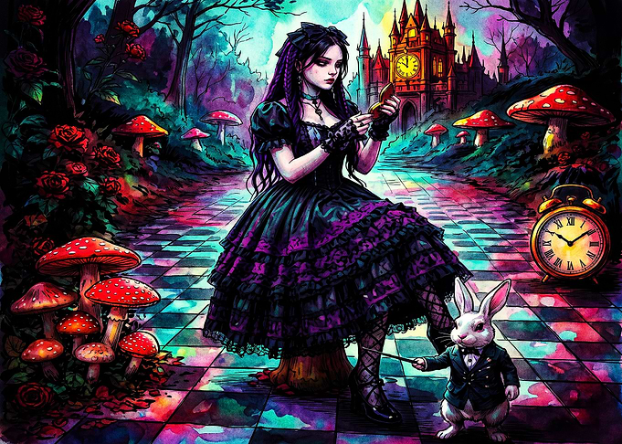 Gothic Alice in Wonderland Fantasy Art