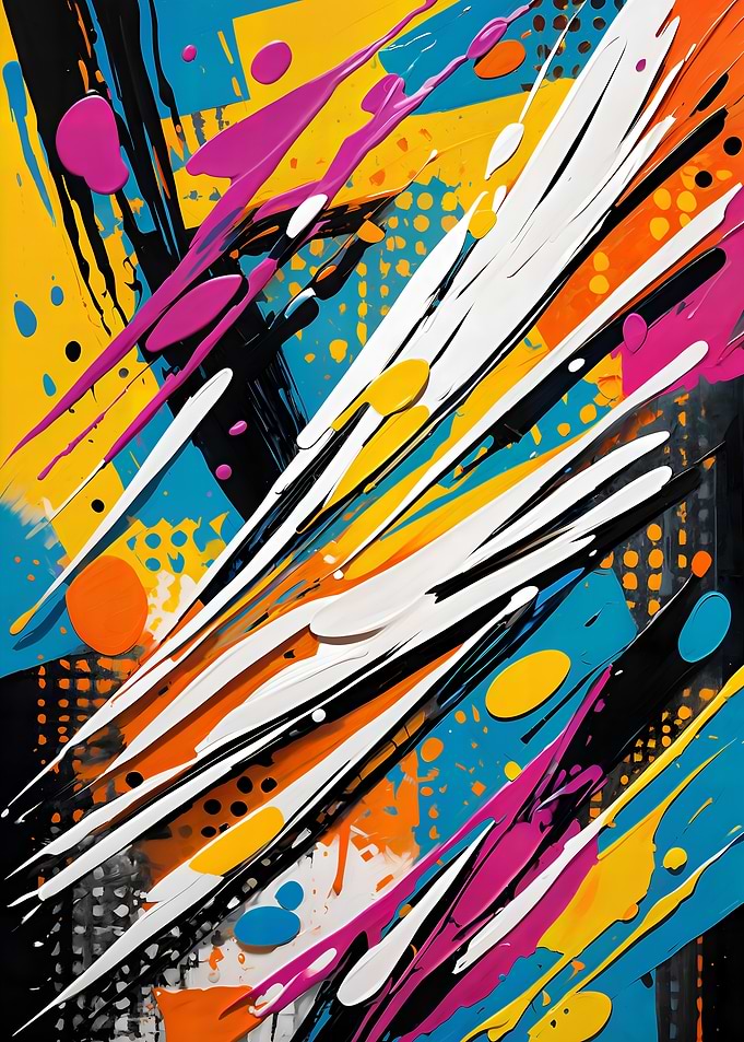 Vibrant Abstract Pop Art Composition
