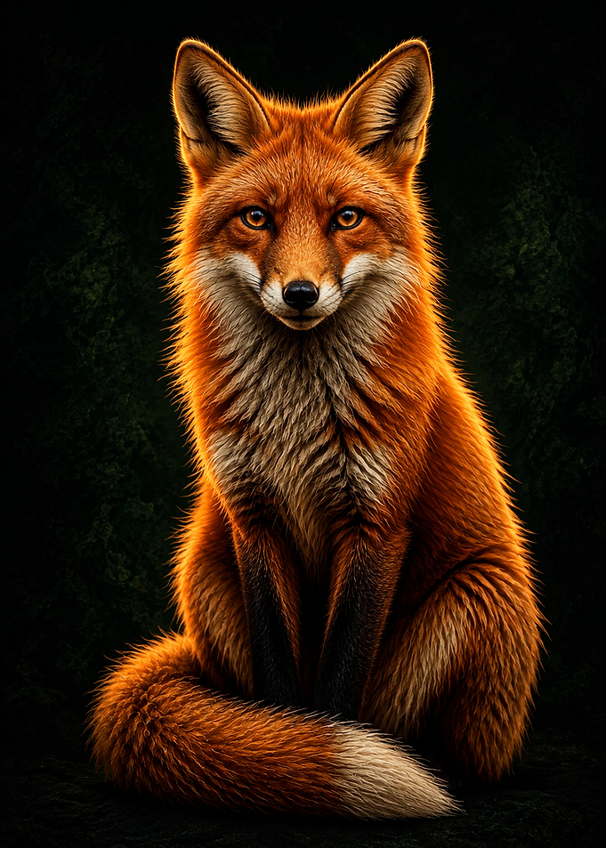 Mystic Fox – Golden Eyes – Dark Luxury Animal Art