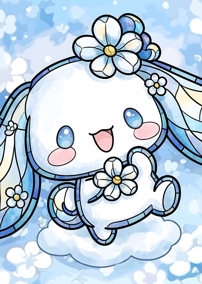 Stained Glass Cinnamoroll Illustration