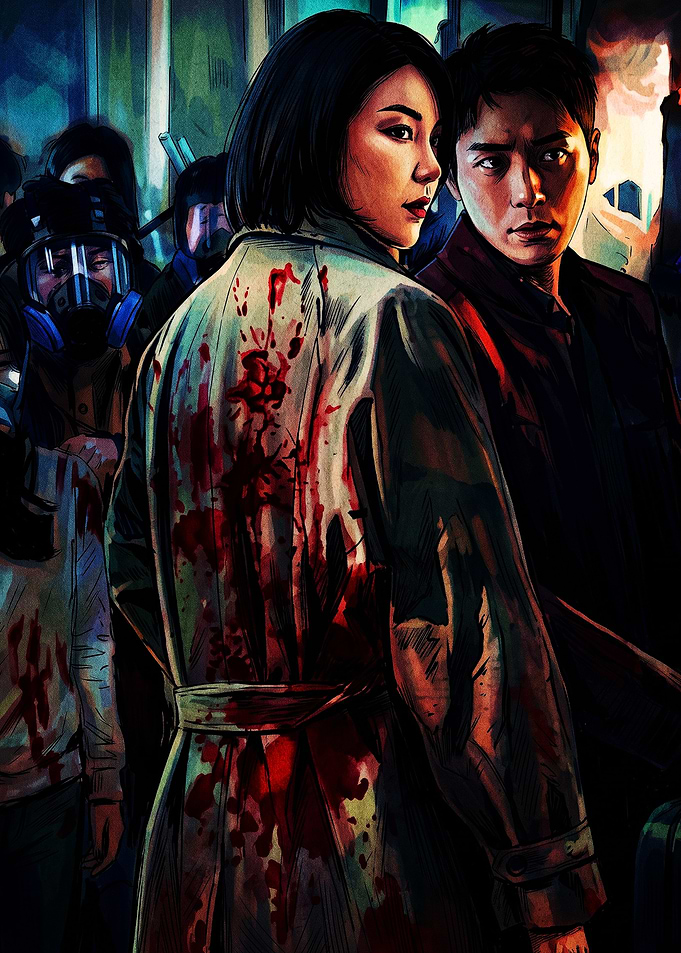 Dark Thriller Survival Scene Illustration