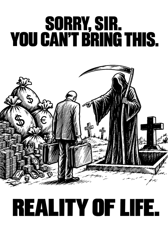 Reality of Life Grim Reaper Illustration
