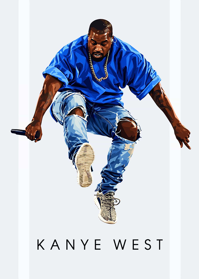 Kanye West Dynamic Performance Illustration