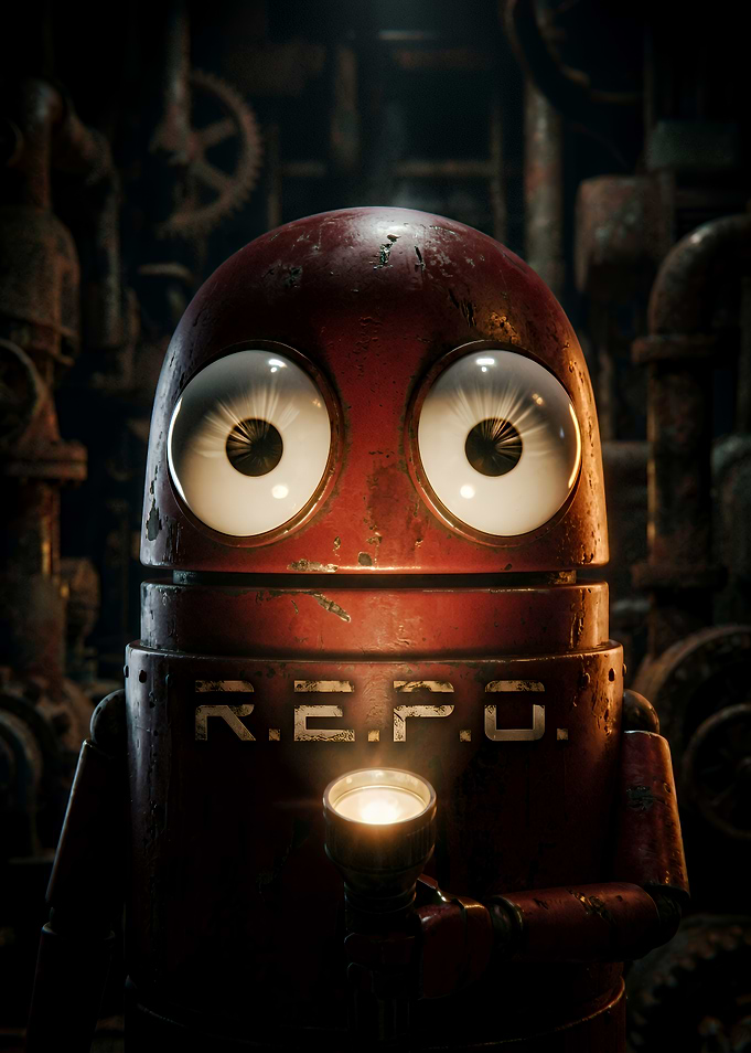 Rusty R.E.P.O. Robot with Flashlight