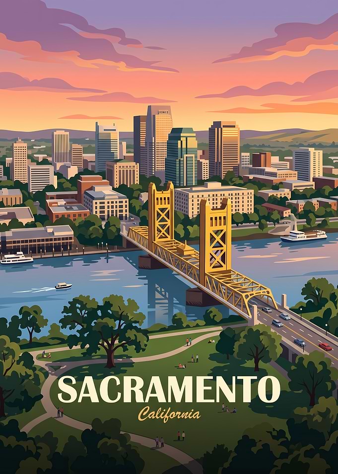 Sacramento California Tower Bridge Poster