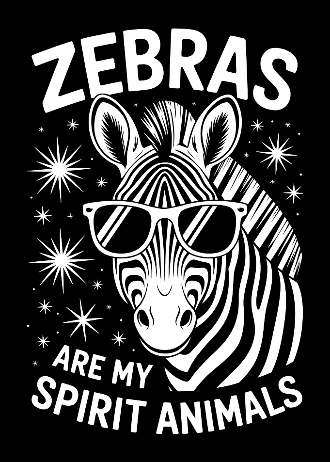 Cool Zebra Spirit Animal Graphic