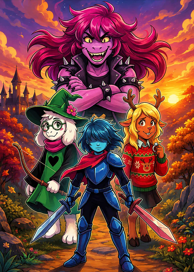 Deltarune Characters Adventure Fantasy Art