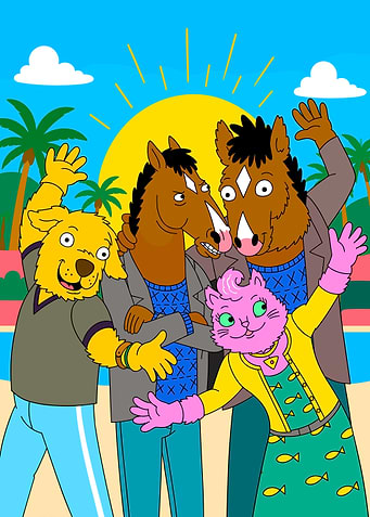 BoJack Horseman Characters Group Illustration
