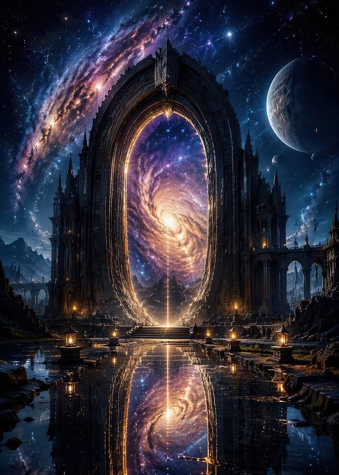 Cosmic Portal Gateway in Fantasy Realm
