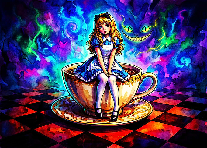 Alice in Wonderland Tea Party Illustration