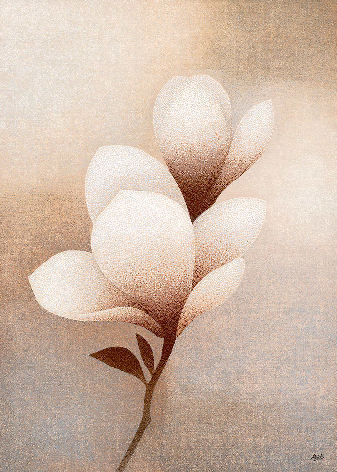 Mokuren White Magnolia in Pearl Haze
