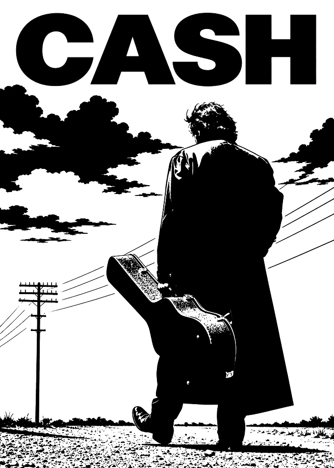 Johnny Cash Silhouette Poster