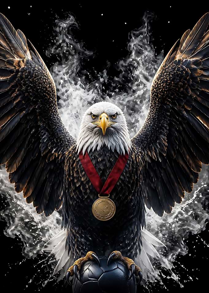 Bald Eagle Champion with Soccer Ball