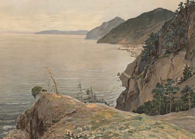 Coastal Landscape Painting of Lake Baikal