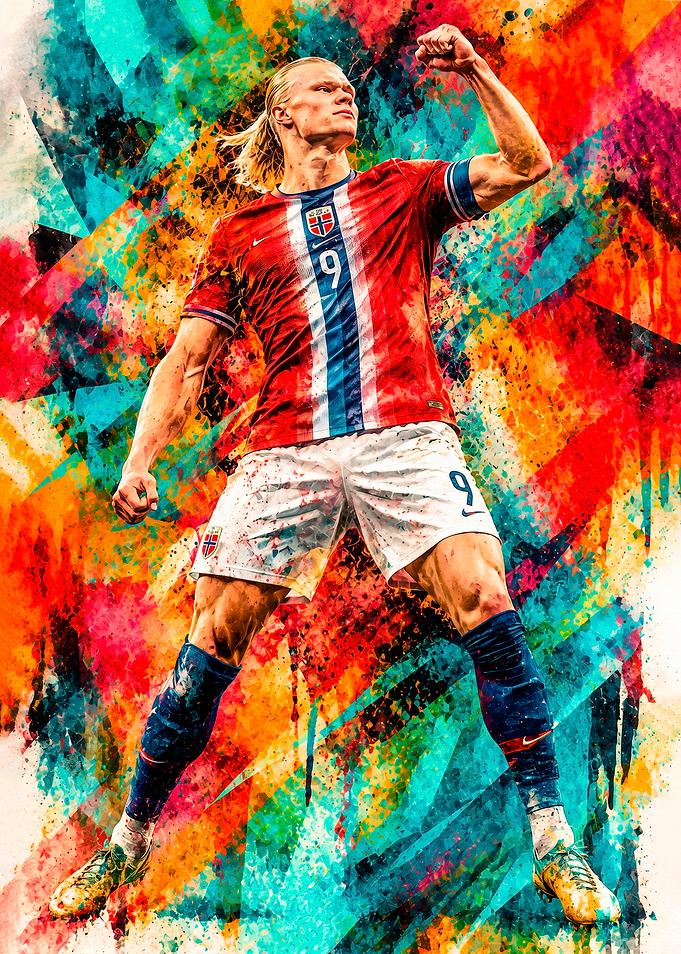Erling Haaland Norway Soccer Poster