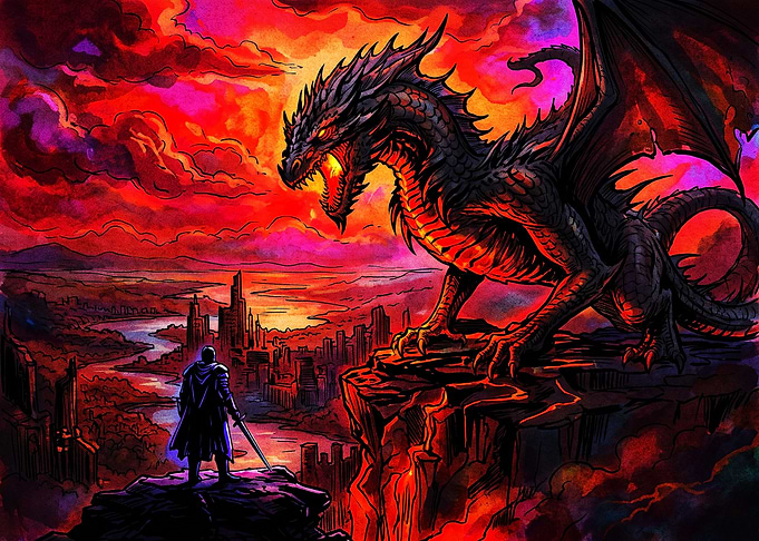 Knight Confronting a Dragon