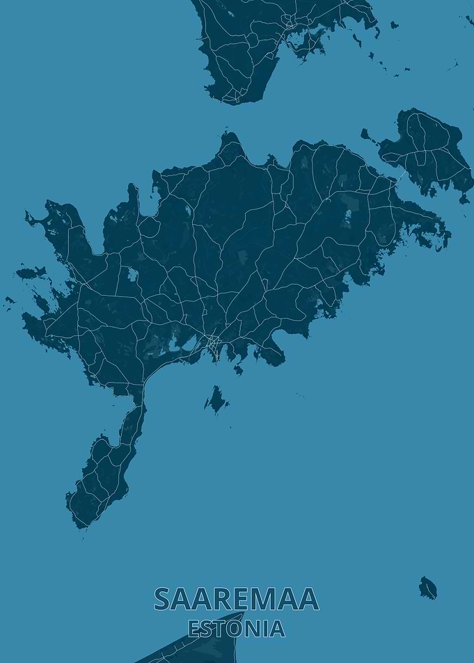 Saaremaa Estonia Map Minimalist Poster
