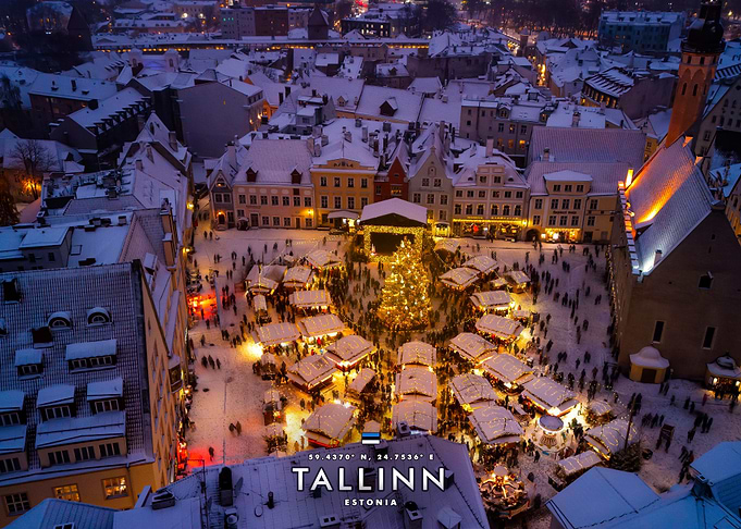 Tallinn Christmas Market Aerial View