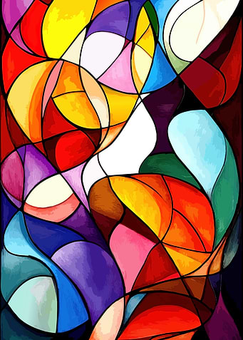 Vibrant Stained Glass Abstract Art