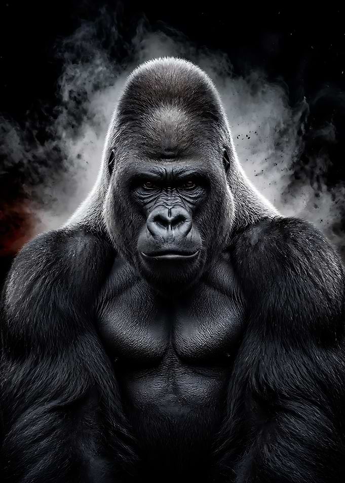Powerful Silverback Gorilla Portrait