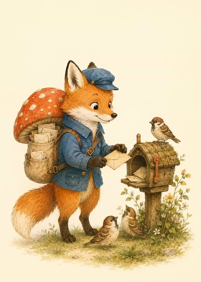 Fox Mail Carrier Delivering Letters