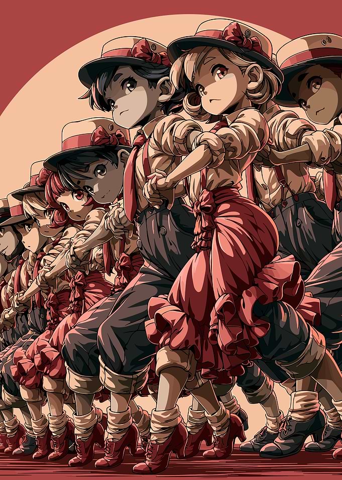 Anime Style Line Dancers