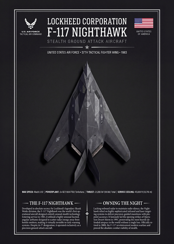 Lockheed F-117 Nighthawk Technical Poster