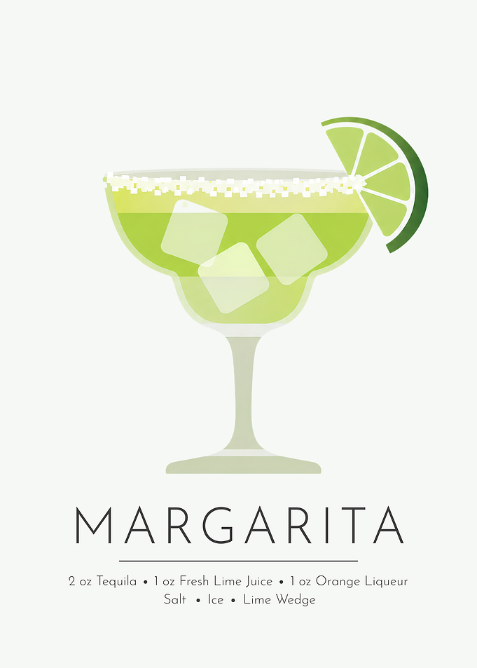 Margarita Glow – Modern Tequila Cocktail Wall Art