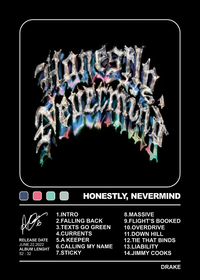 Drake Honestly Nevermind Album Poster