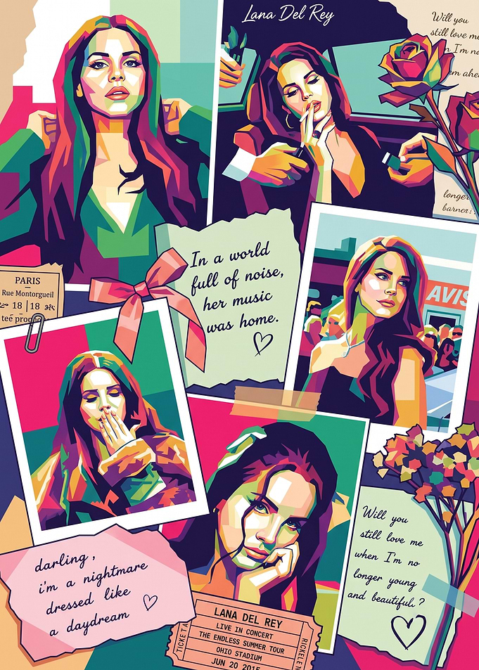Lana Del Rey Pop Art Collage