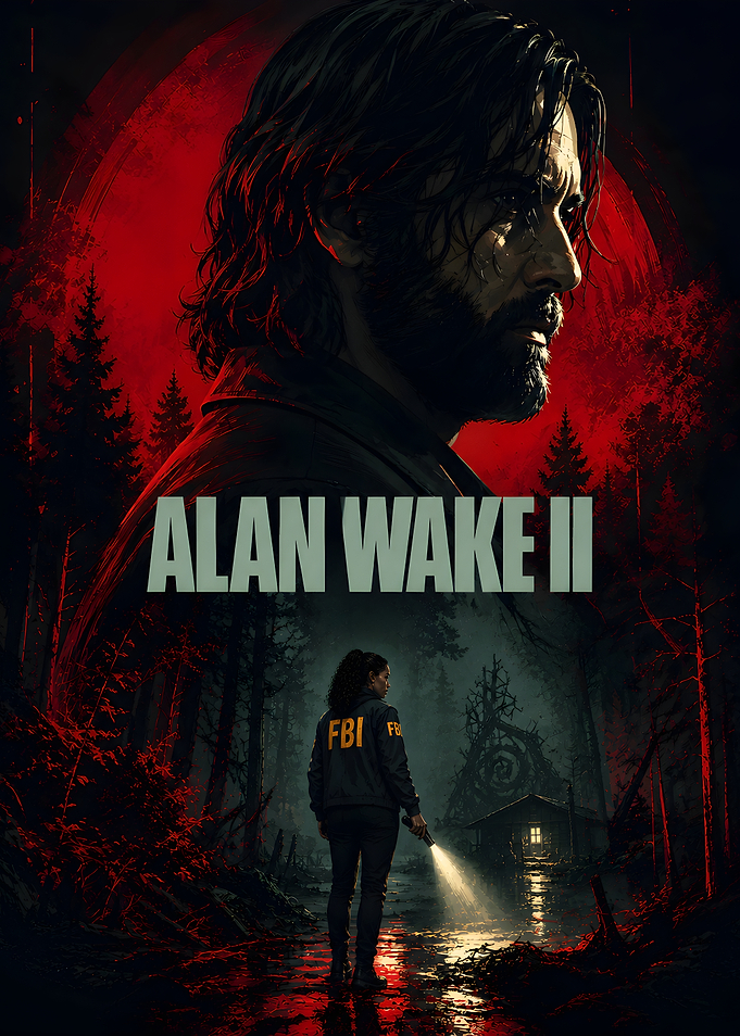 Alan Wake 2 Horror Mystery Gaming Poster