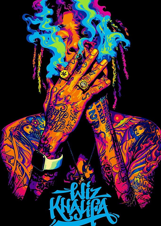 Wiz Khalifa Neon Pop Art Portrait