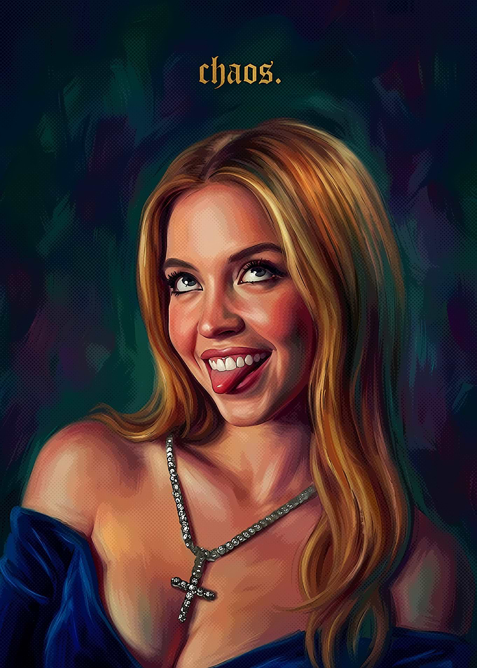 Sydney Sweeney Portrait Chaos Art