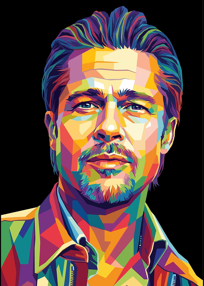 Brad Pitt Pop Art Portrait