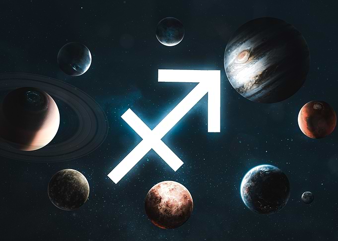 Sagittarius Zodiac Symbol in Space