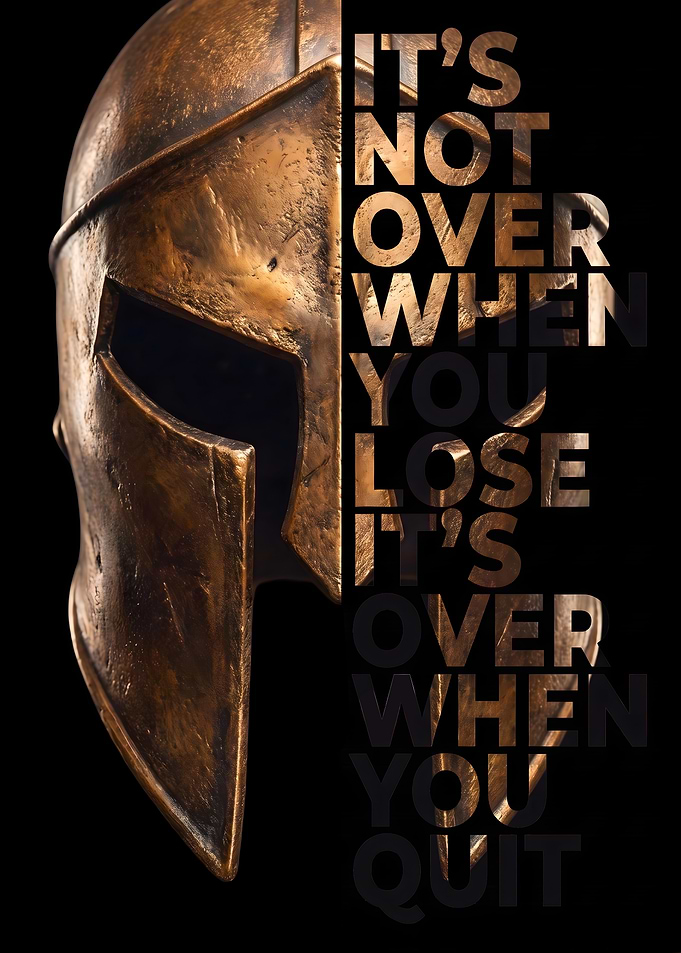 Spartan Helmet Inspirational Quote Poster