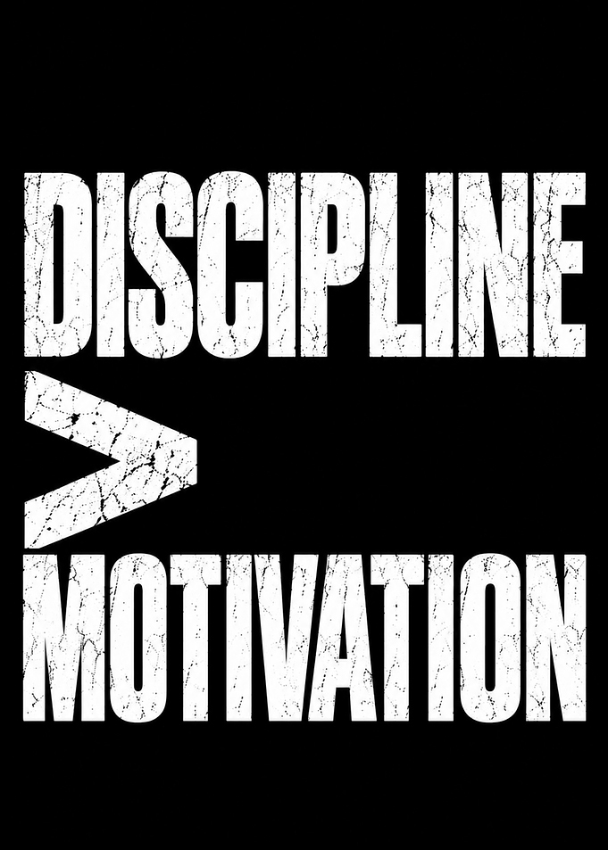 Discipline Over Motivation Text Art