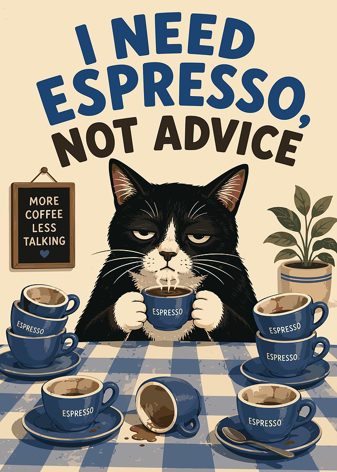 I Need Espresso Not Advice Cat