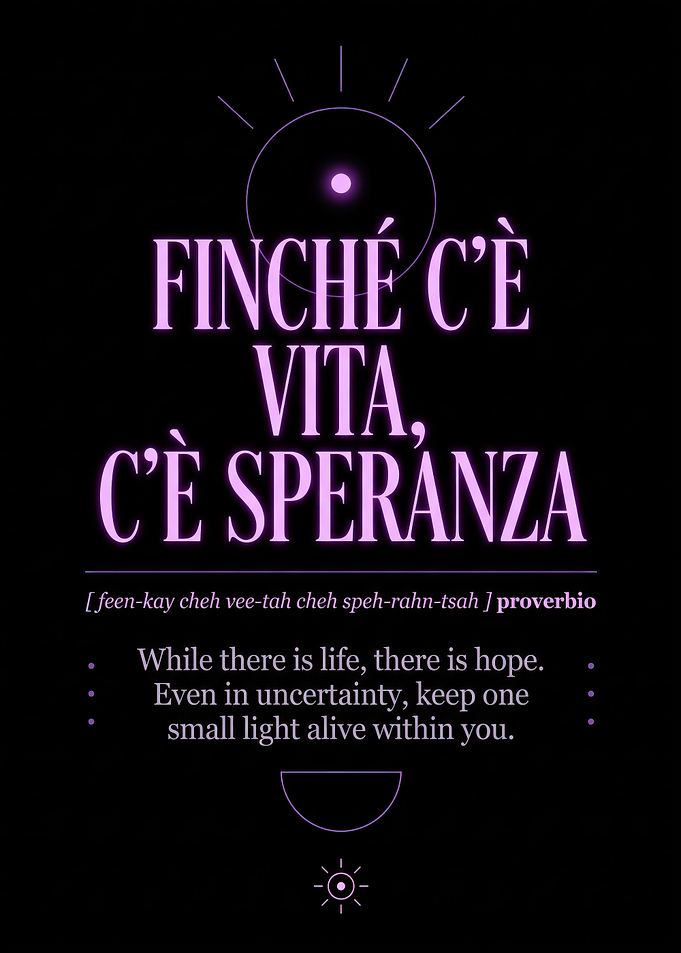 Italian Proverb Inspirational Quote Poster